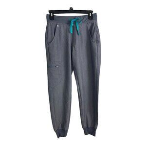 Figs Womens Scrub Yoga Waist Pants Size XS Gray PO 1808 Pockets Nurse
